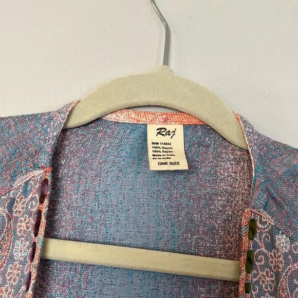 Raj Floral Embroidered Long Kimono OS - Picture 5 of 7